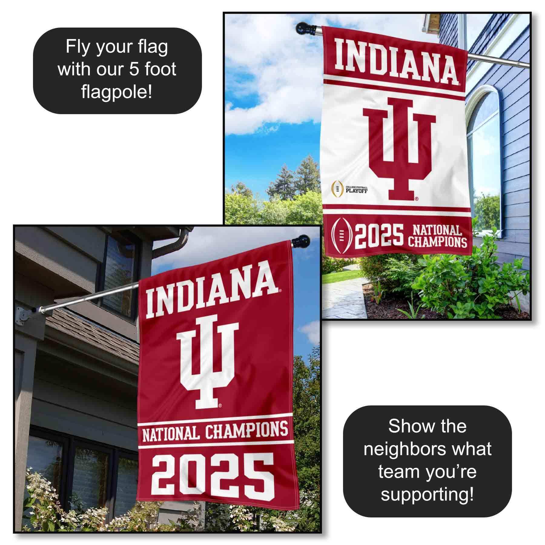 Indiana Hoosiers National Champions 2025 Double Sided House Banner Flag - Image 3