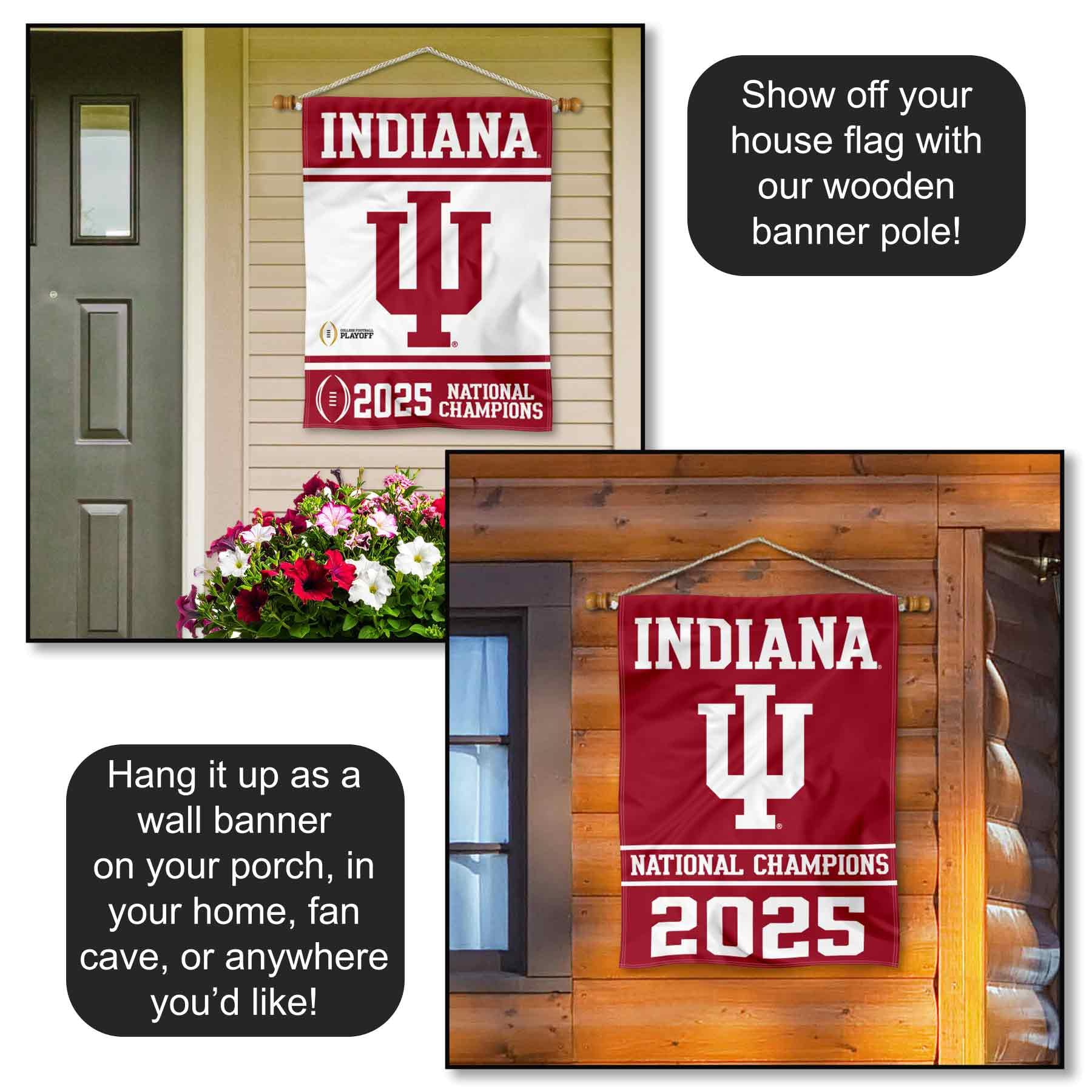 Indiana Hoosiers National Champions 2025 Double Sided House Banner Flag - Image 5