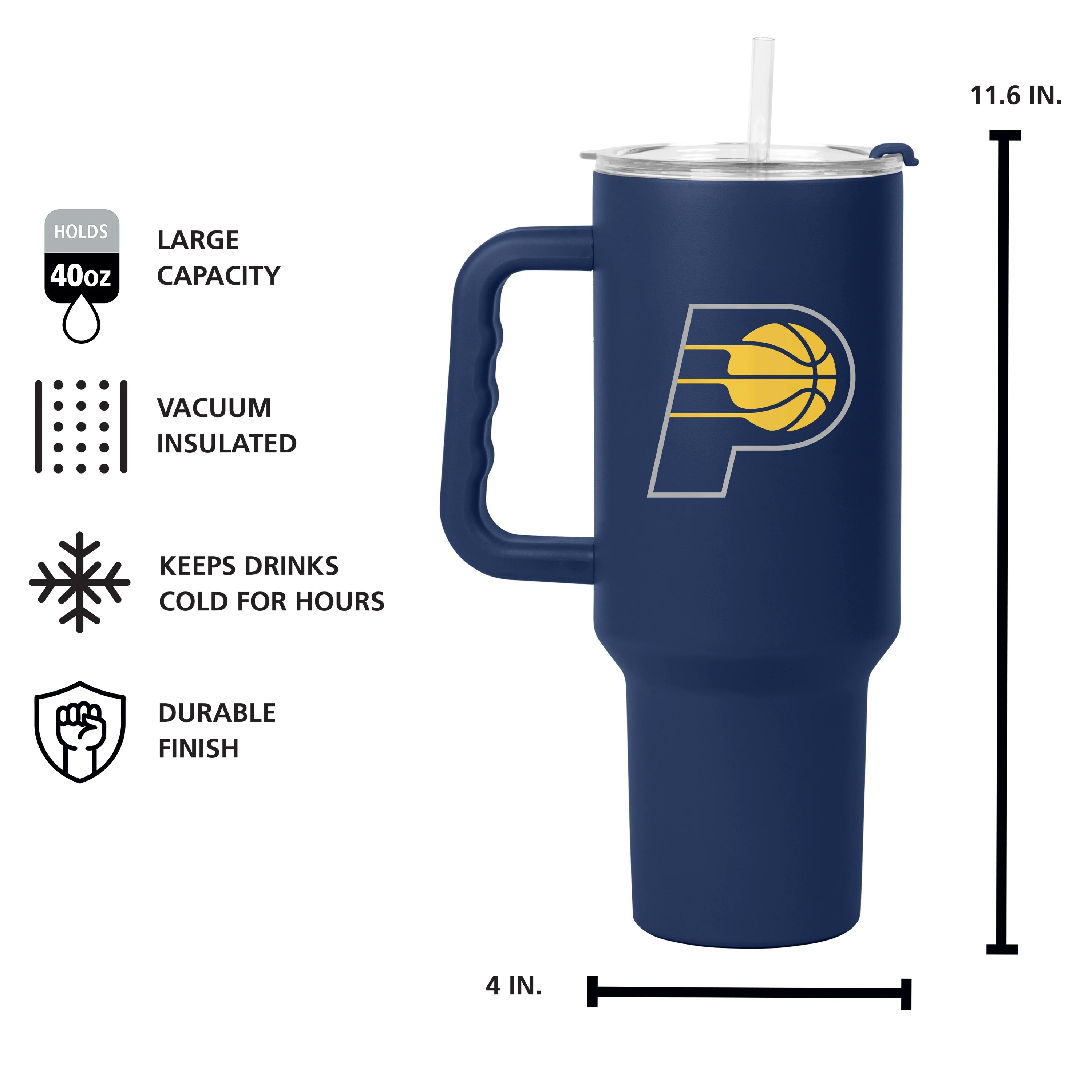 Indiana Pacers 40oz Flipside Powder Coat Tumbler - Image 5