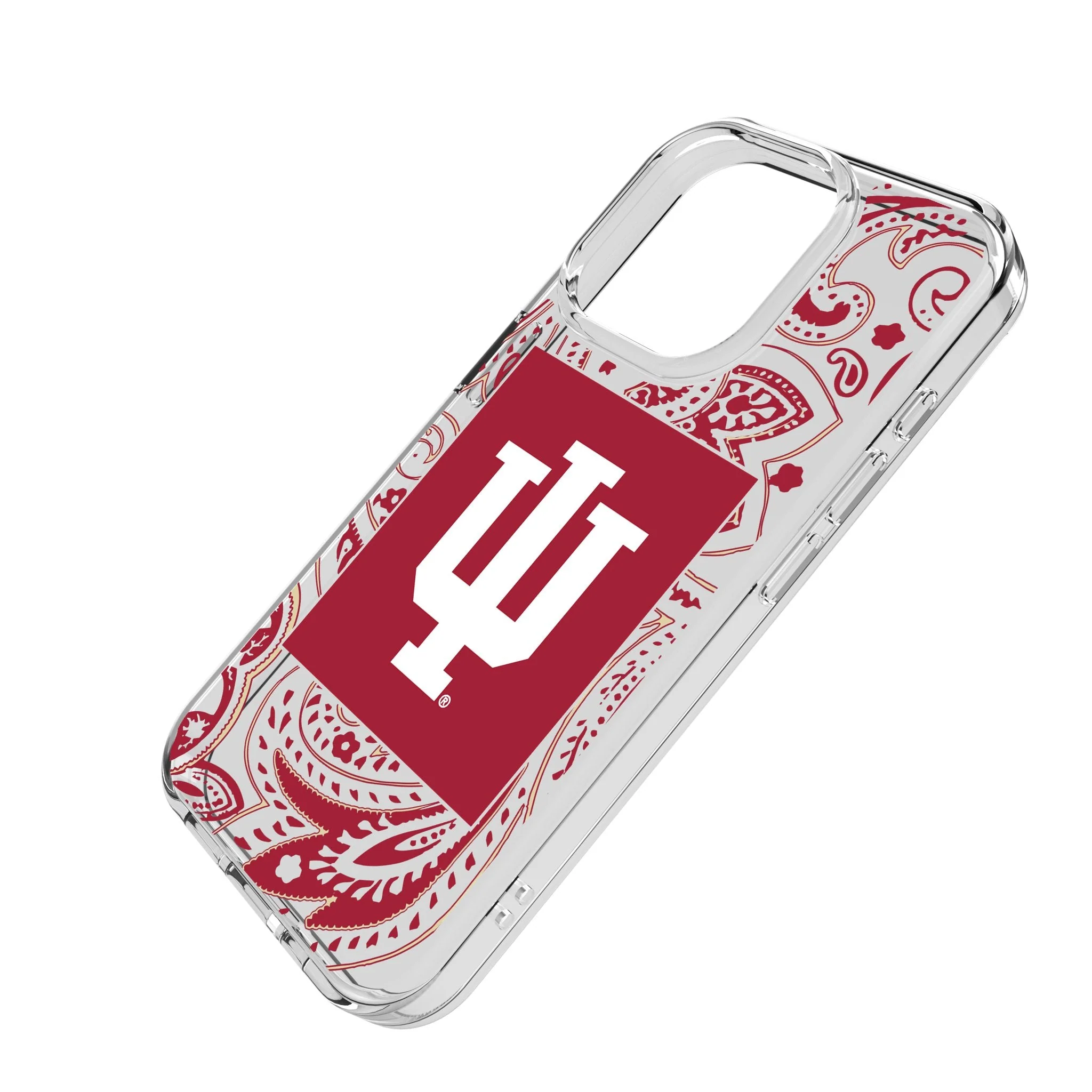 Indiana University Hoosiers Paisley Clear Phone Case for Apple iPhone - Image 2