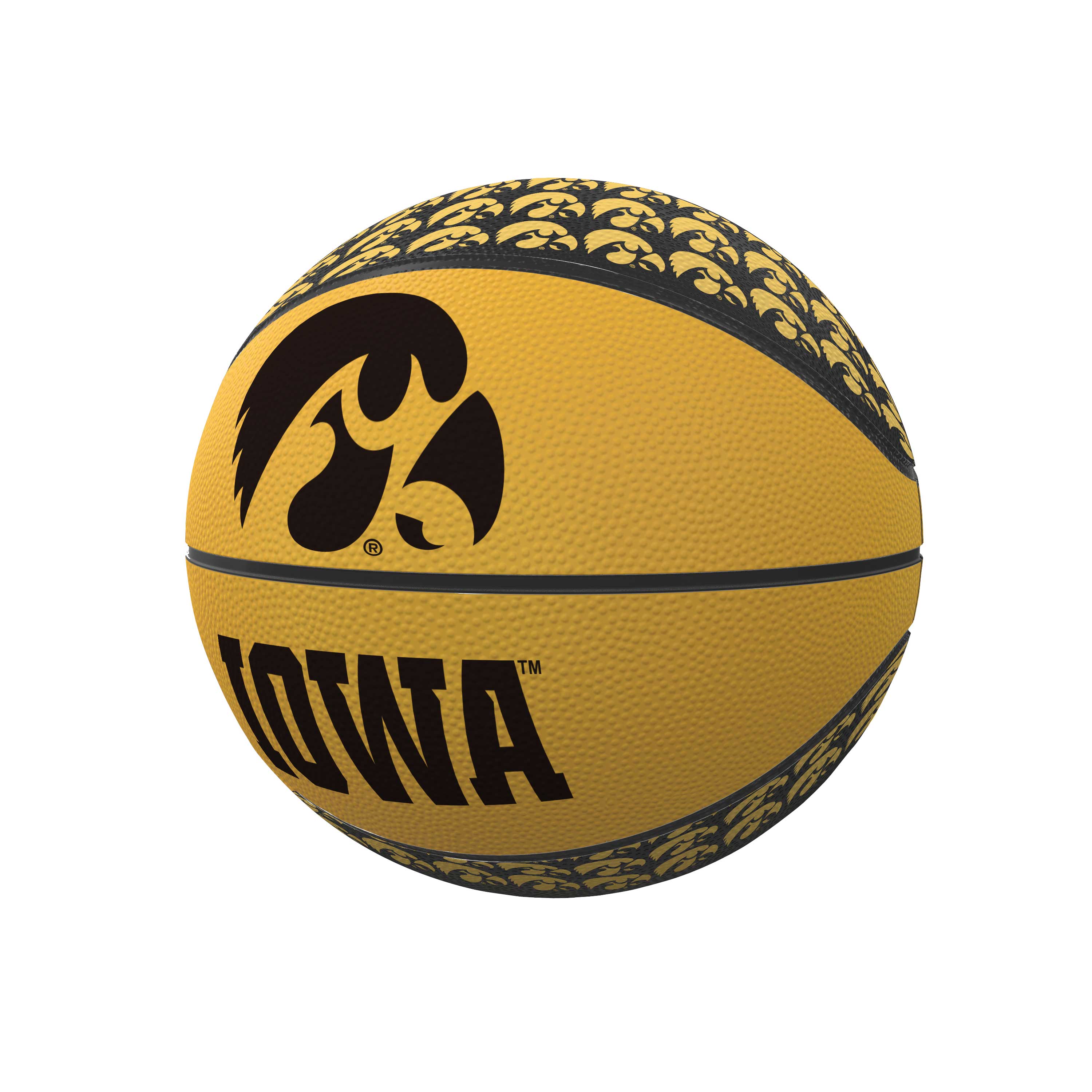 Iowa Repeating Logo Mini-Size Rubber Basketball