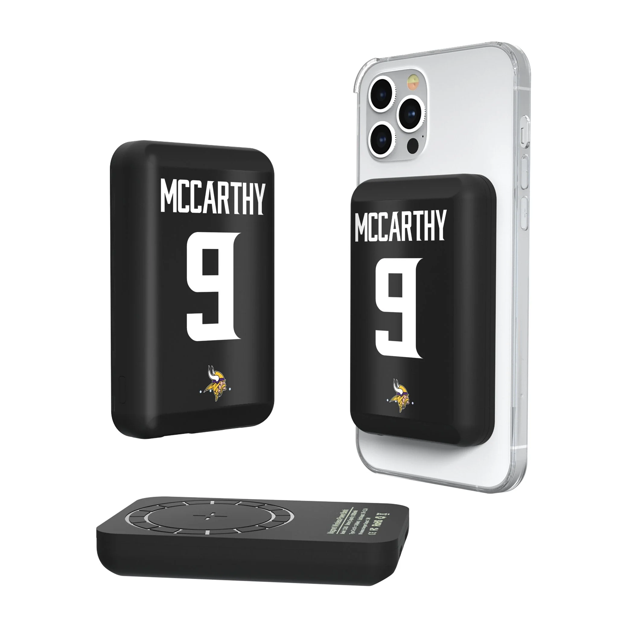 J.J. McCarthy Minnesota Vikings 9 Game Tactic Wireless Mag Power Bank