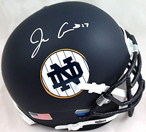Jack Coan Autographed Notre Dame Blue Alternate Mini Helmet-JSA W Silver