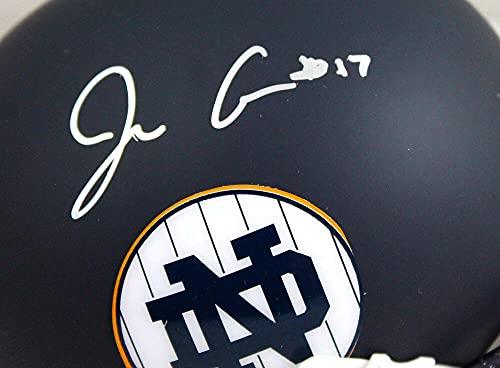 Jack Coan Autographed Notre Dame Blue Alternate Mini Helmet-JSA W Silver - Image 3