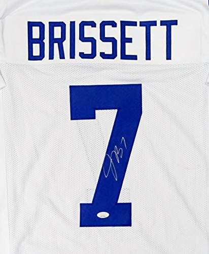 Jacoby Brissett Autographed White Pro Style Jersey - JSA Witnessed Auth *Silver - Image 3