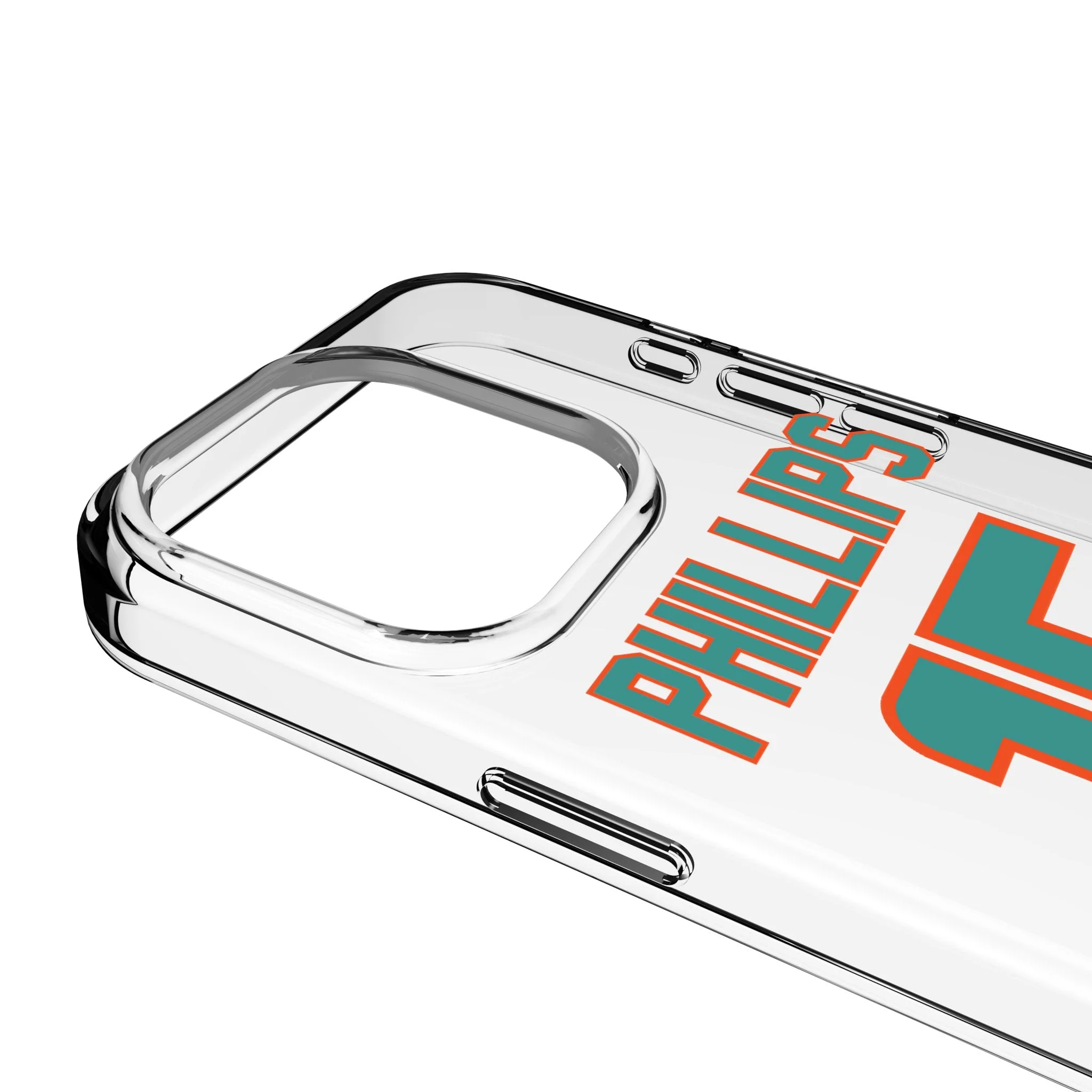 Jaelan Phillips Miami Dolphins 15 Game Tactic Clear Phone Case for Apple iPhone - Image 3