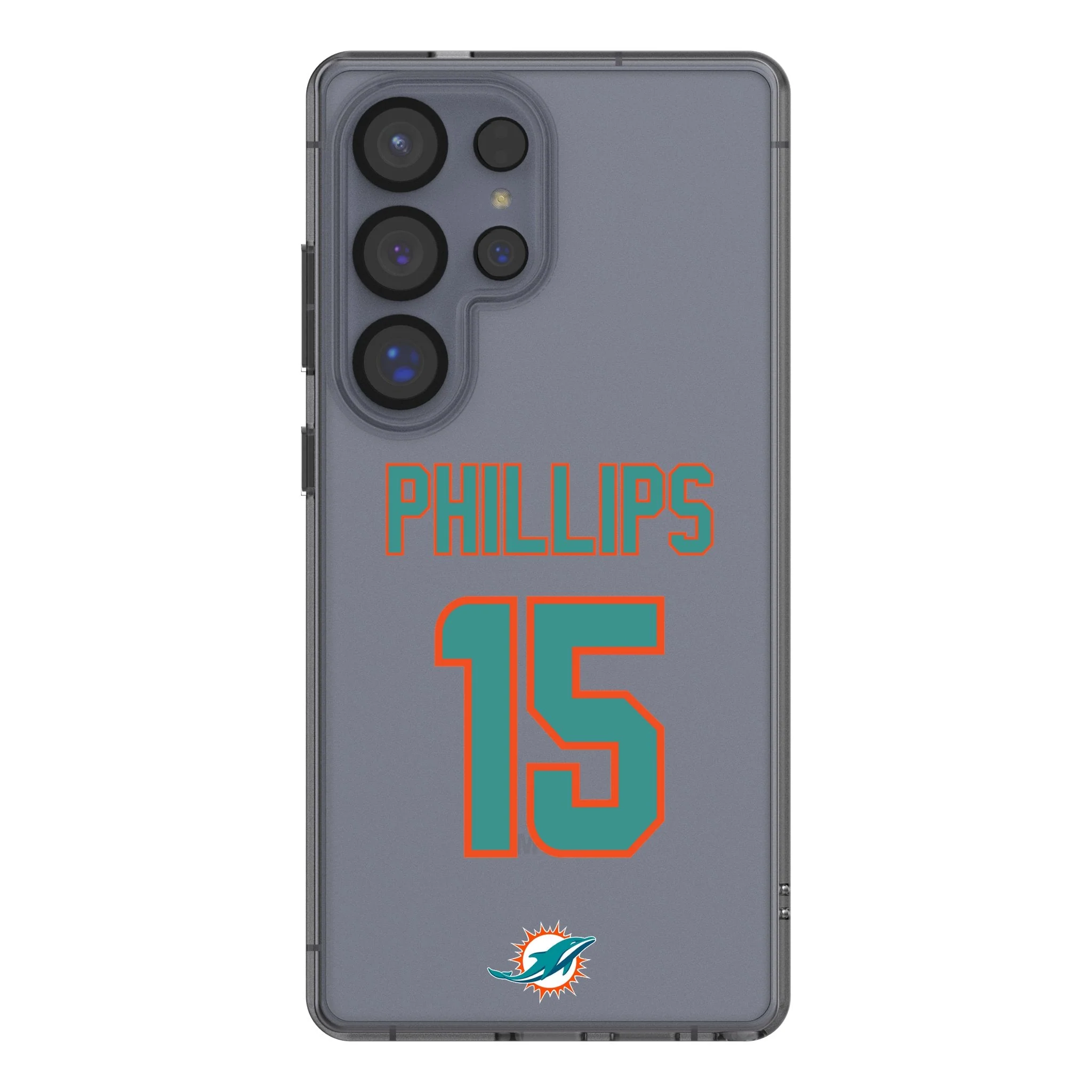 Jaelan Phillips Miami Dolphins 15 Game Tactic Clear Phone Case for Samsung Galaxy