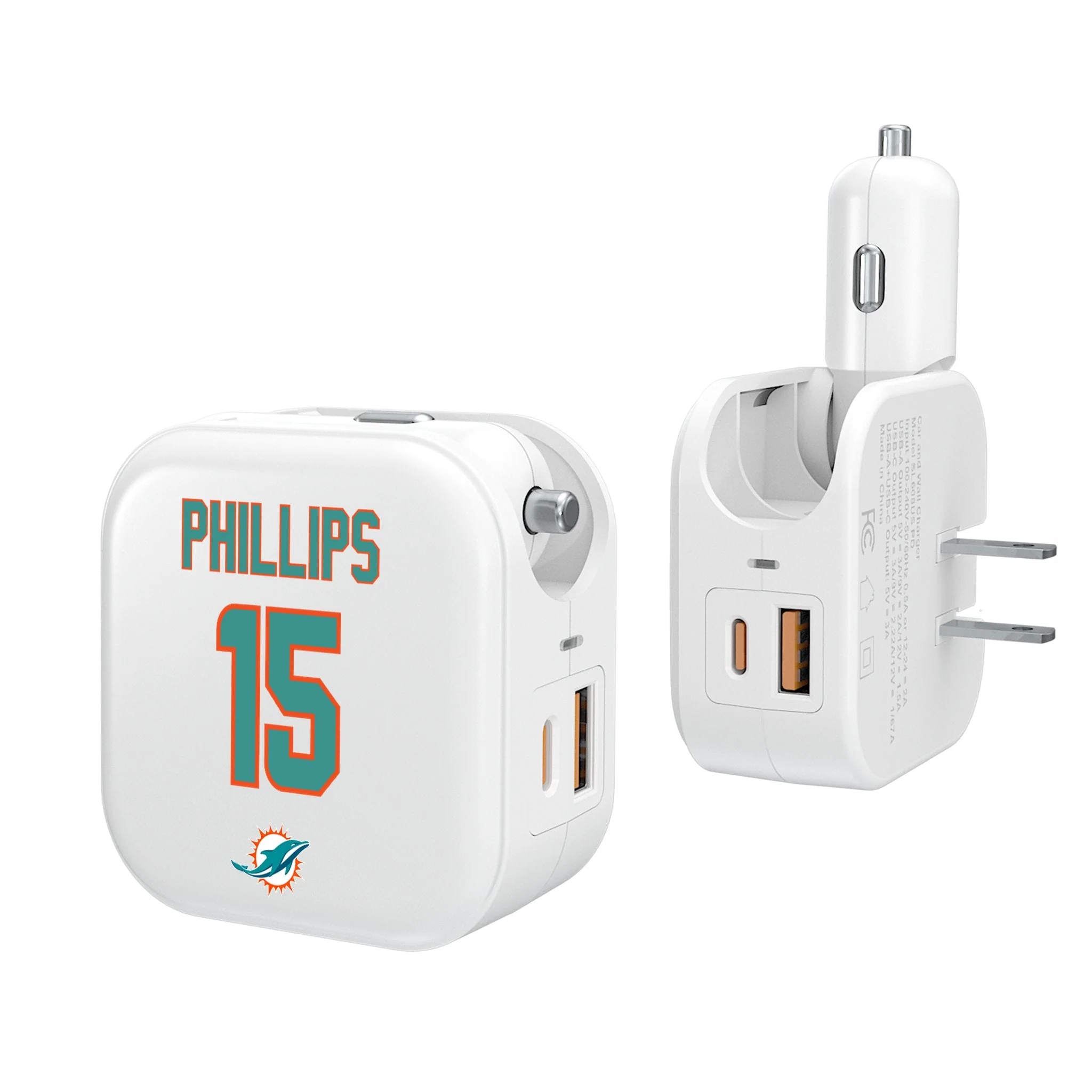 Jaelan Phillips Miami Dolphins 15 Ready 2 in 1 USB Charger