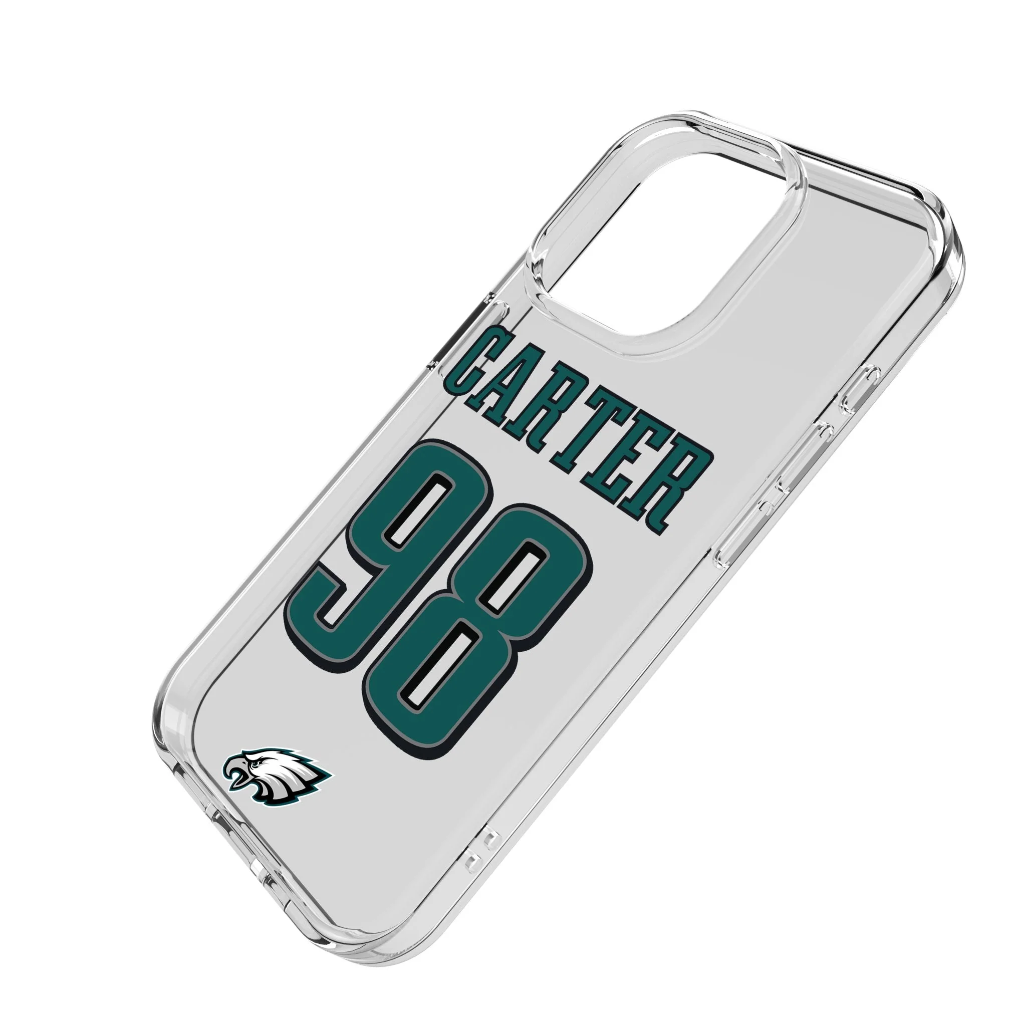 Jalen Carter Philadelphia Eagles 98 Game Tactic Clear Phone Case for Apple iPhone - Image 2