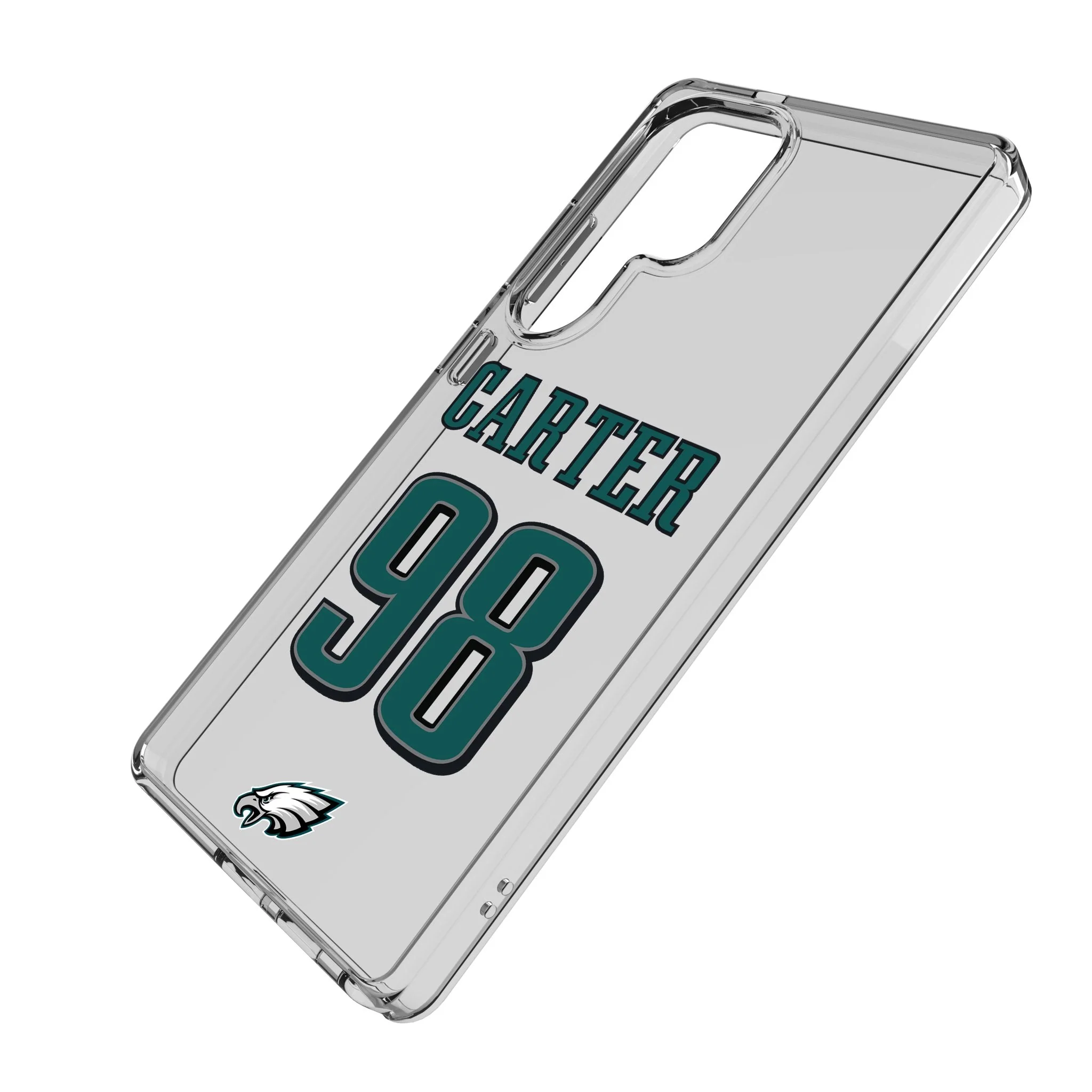 Jalen Carter Philadelphia Eagles 98 Game Tactic Clear Phone Case for Samsung Galaxy - Image 2