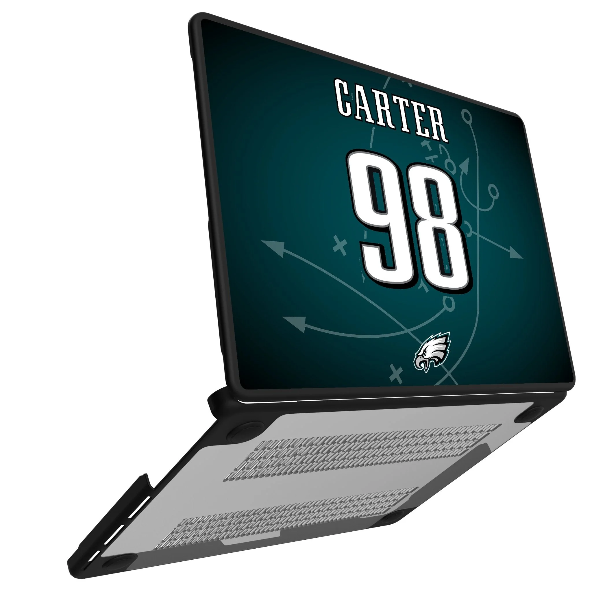 Jalen Carter Philadelphia Eagles 98 Game Tactic Laptop Case for Apple MacBook - Image 2