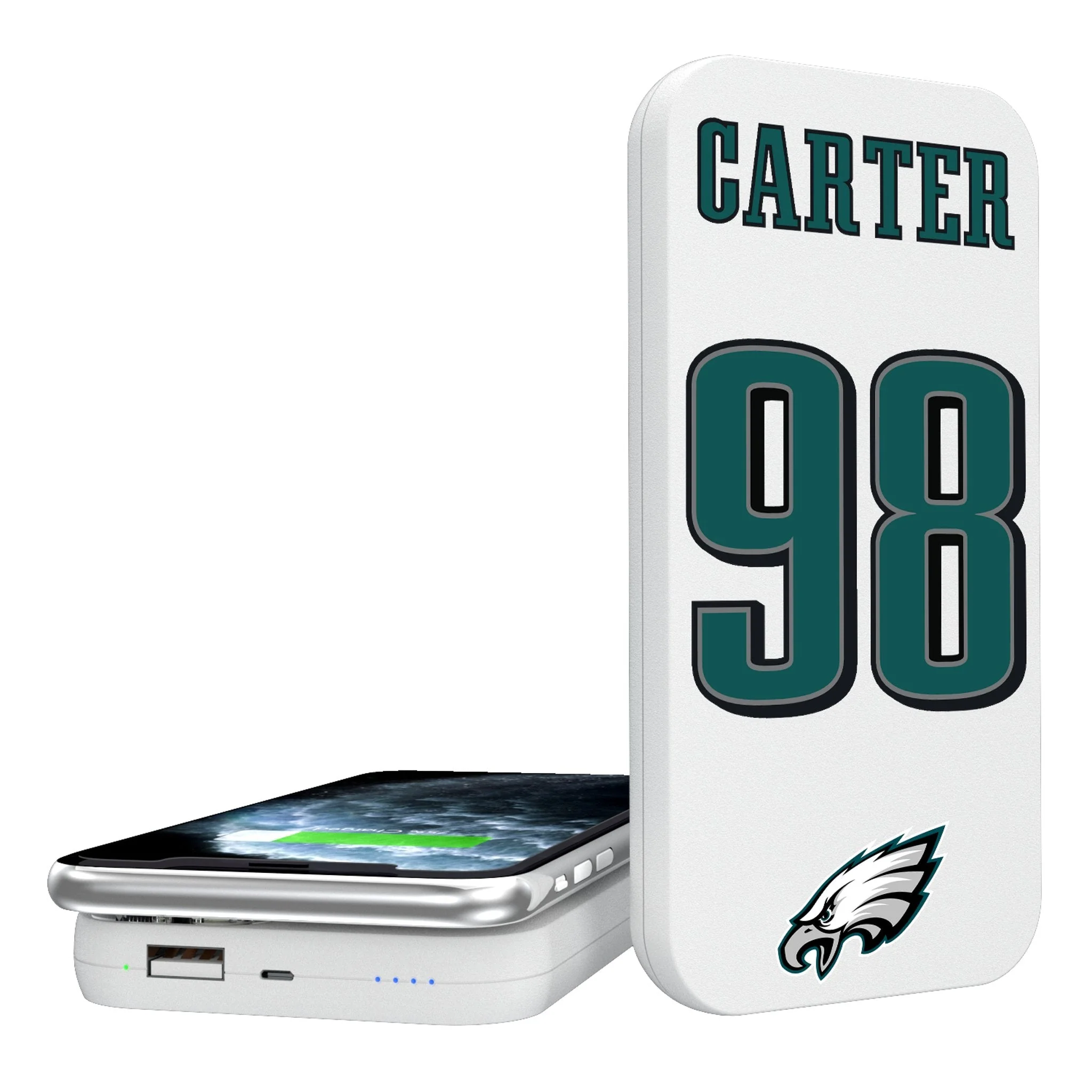 Jalen Carter Philadelphia Eagles 98 Ready 5000mAh Portable Wireless Charger