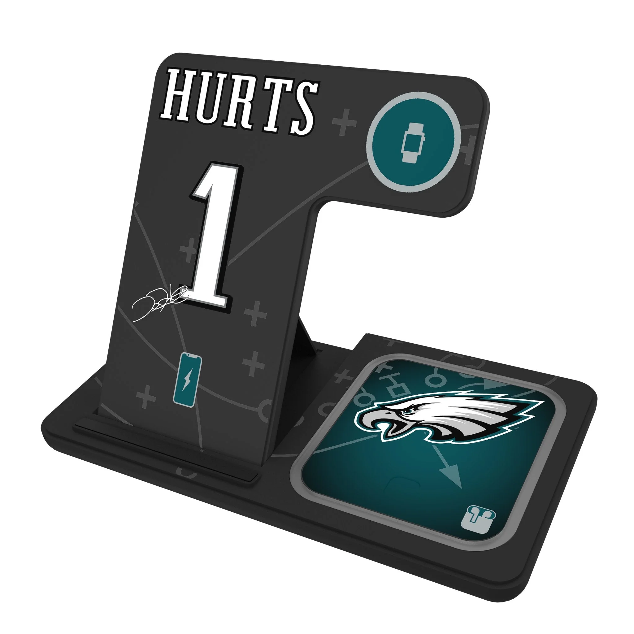 Jalen Hurts Philadelphia Eagles 1 Ready 3 in 1 Charging Station