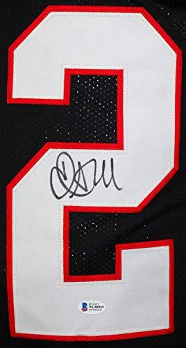 Jamal Anderson Autographed Black Pro Style Jersey- Beckett W Black - Image 3