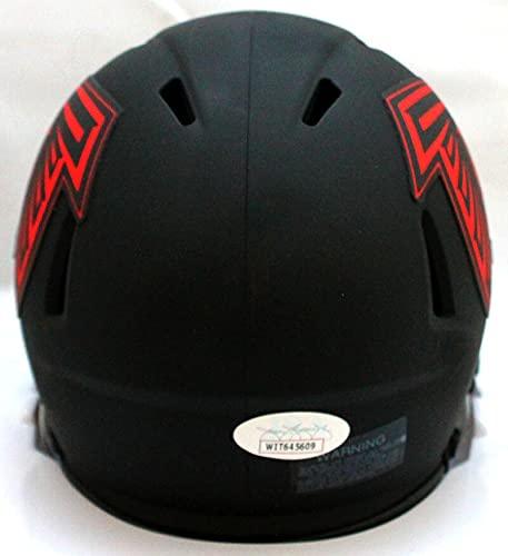Jamal Anderson Autographed Falcons Eclipse Speed Mini Helmet- JSA W Silver - Image 2