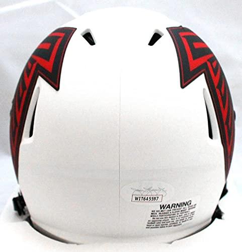Jamal Anderson Autographed Falcons Lunar Speed Mini Helmet- JSA W Red - Image 2