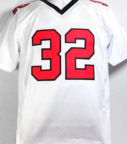 Jamal Anderson Autographed White Pro Style Jersey- Beckett W Black - Image 2