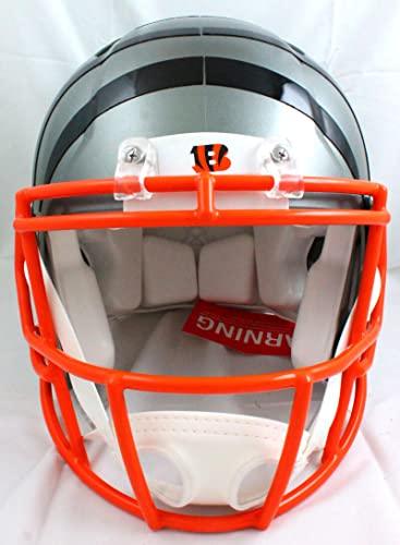 Ja'Marr Chase Autographed Cincinnati Bengals Flash F/S Speed Authentic Helmet -Beckett W Hologram Orange - Image 4