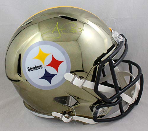 James Conner Autographed Pitt Steelers F/S Chrome Helmet- Beckett W Auth *Yellow - Image 4
