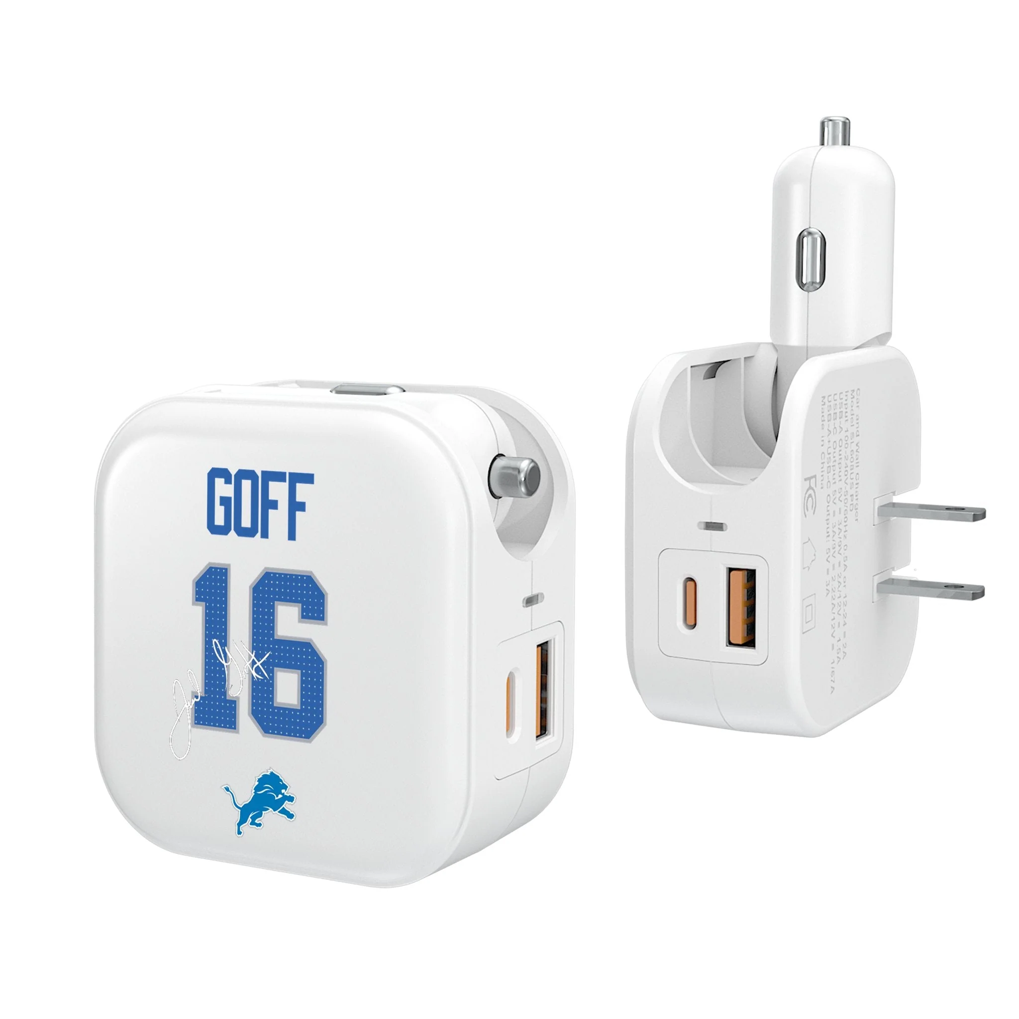 Jared Goff Detroit Lions 16 Ready 2 in 1 USB Charger