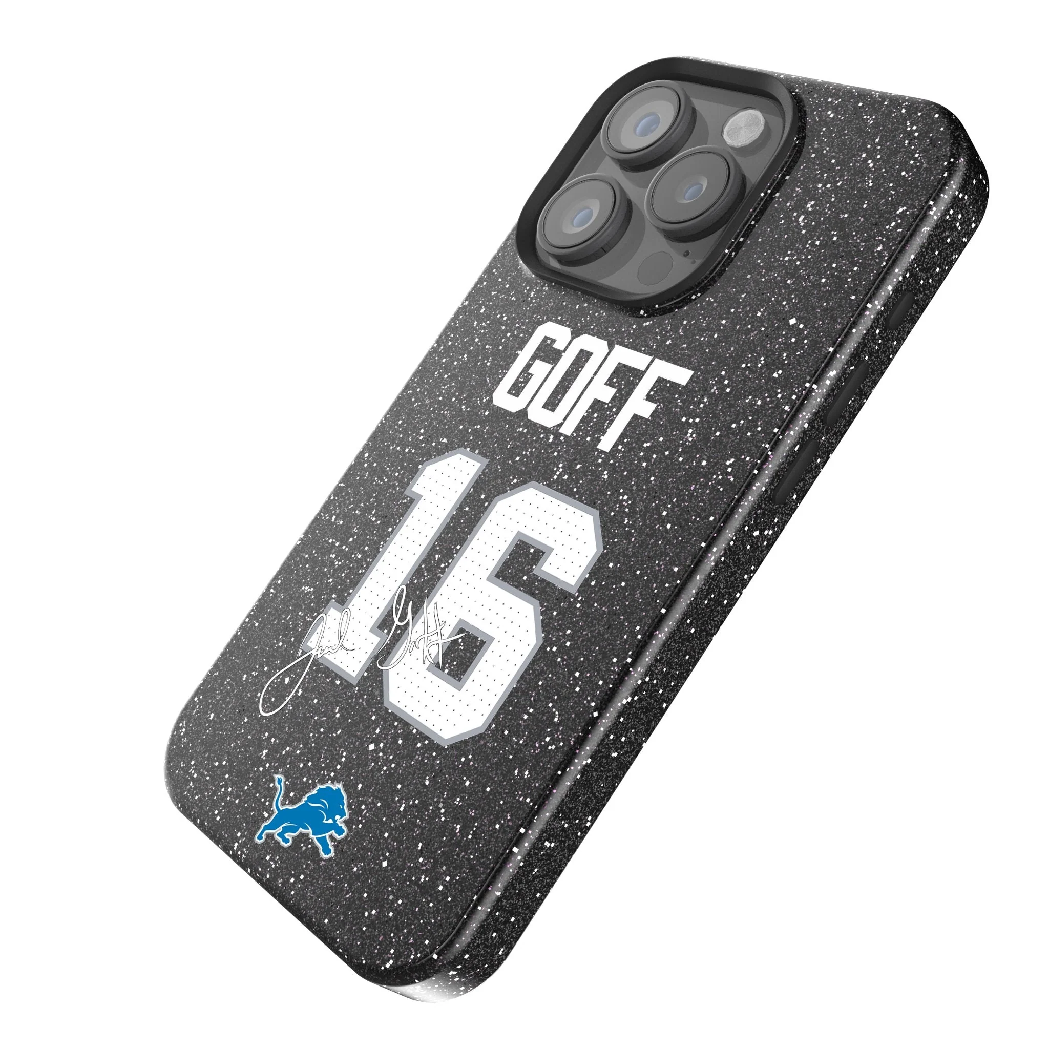 Jared Goff Detroit Lions 16 Ready Bling Phone Case - Image 2
