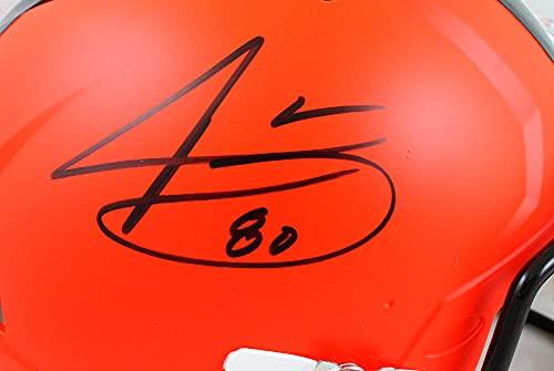 Jarvis Landry Autographed Browns F/S Speed Authentic Helmet-Beckett W Hologram Black - Image 5