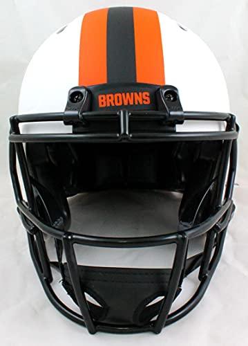 Jarvis Landry Autographed Browns F/S Speed Authentic Lunar Helmet-Beckett W Hologram Orange - Image 4