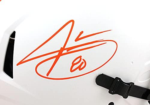 Jarvis Landry Autographed Browns F/S Speed Authentic Lunar Helmet-Beckett W Hologram Orange - Image 5