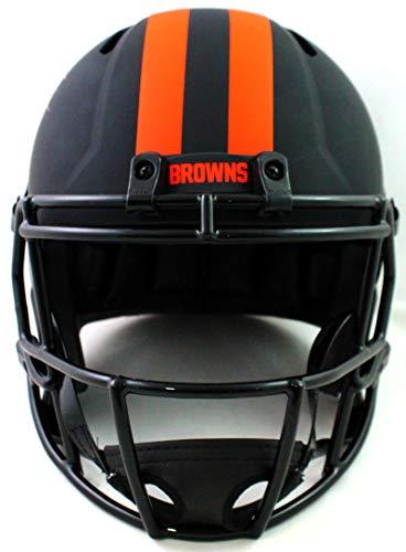 Jarvis Landry Autographed Browns Full Size Eclipse Speed Helmet- Beckett W Orange - Image 4