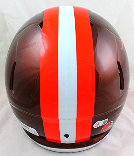 Jarvis Landry Autographed Cleveland Browns F/S Flash Speed Helmet-Beckett W Hologram Orange - Image 3