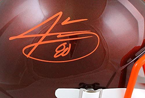 Jarvis Landry Autographed Cleveland Browns F/S Flash Speed Helmet-Beckett W Hologram Orange - Image 5