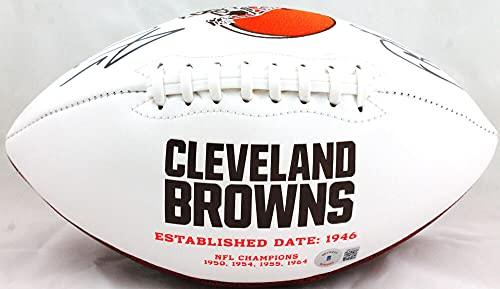 Jarvis Landry/Odell Beckham Autographed Browns Logo Football-Beckett W Holo Black - Image 2