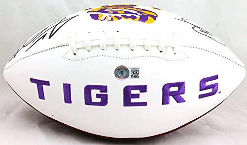 Jarvis Landry/Odell Beckham Autographed LSU Tigers Logo Football-Beckett W Holo Black - Image 2