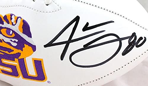 Jarvis Landry/Odell Beckham Autographed LSU Tigers Logo Football-Beckett W Holo Black - Image 3