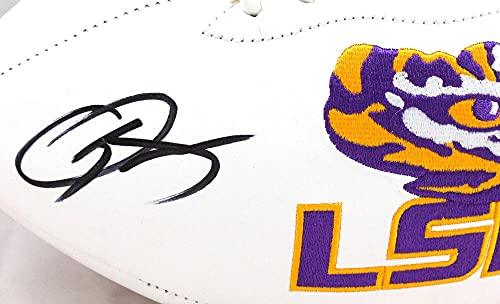 Jarvis Landry/Odell Beckham Autographed LSU Tigers Logo Football-Beckett W Holo Black - Image 4