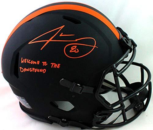 Jarvis Landry Signed Browns FS Eclipse Speed Authentic Helmet W/Insc-Beckett W Orange