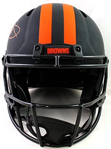 Jarvis Landry Signed Browns FS Eclipse Speed Authentic Helmet W/Insc-Beckett W Orange - Image 4
