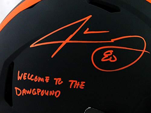 Jarvis Landry Signed Browns FS Eclipse Speed Authentic Helmet W/Insc-Beckett W Orange - Image 5