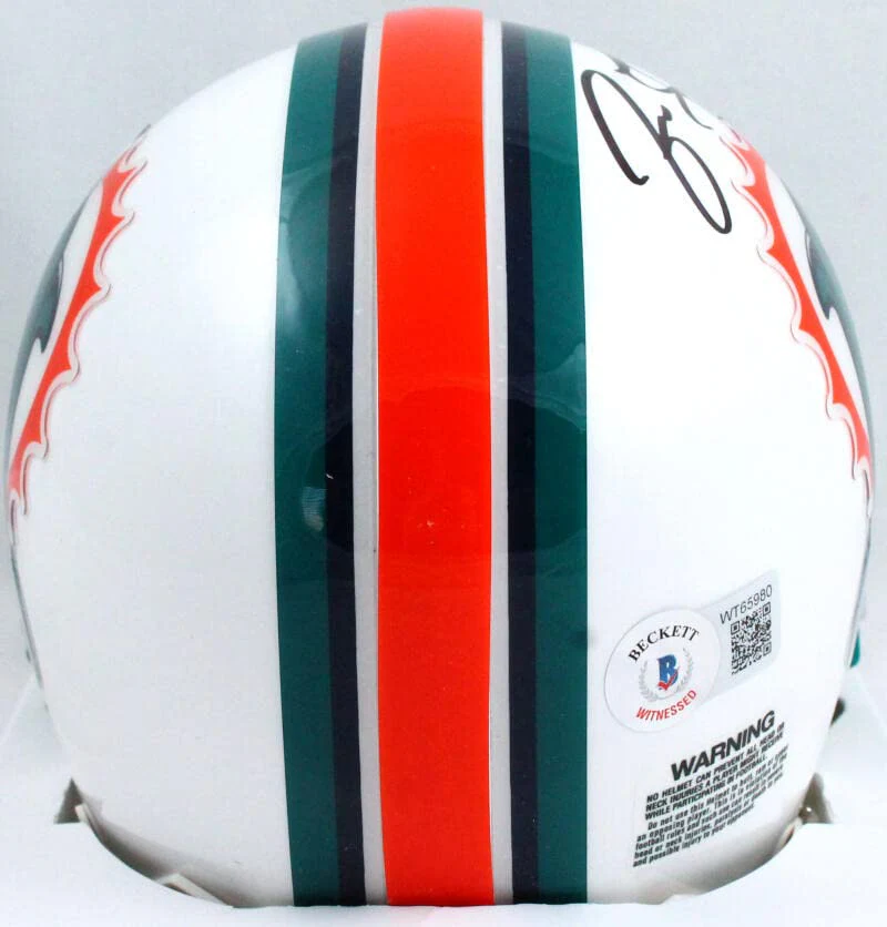 Jason Taylor Autographed Miami Dolphins 97-12 Mini Helmet w/HOF-Beckett W Hologram Black - Image 4