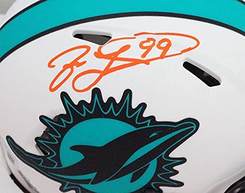 Jason Taylor Autographed Miami Dolphins Lunar Mini Helmet- Beckett W Orange - Image 3
