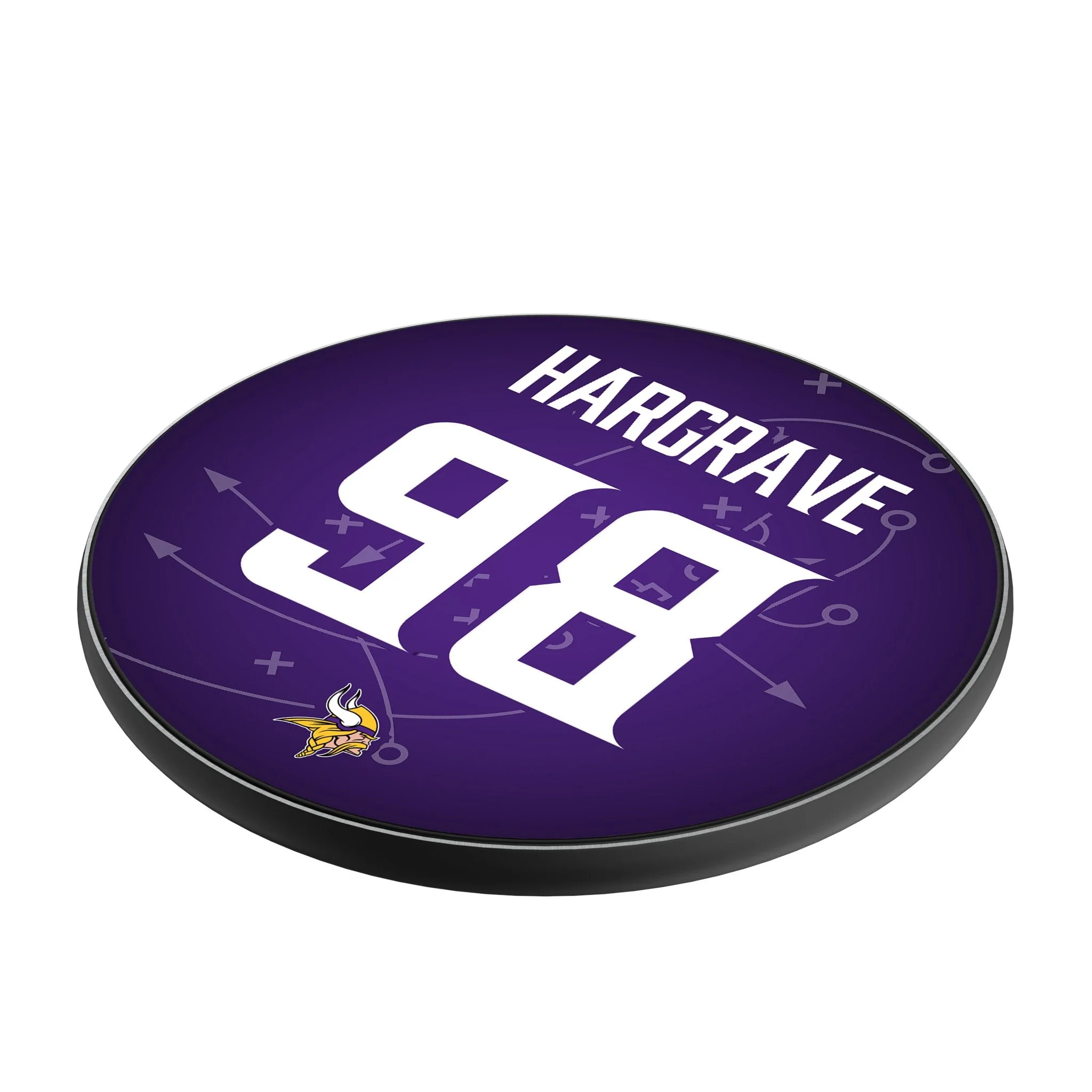 Javon Hargrave Minnesota Vikings 98 Game Tactic 15-Watt Wireless Charger - Image 2