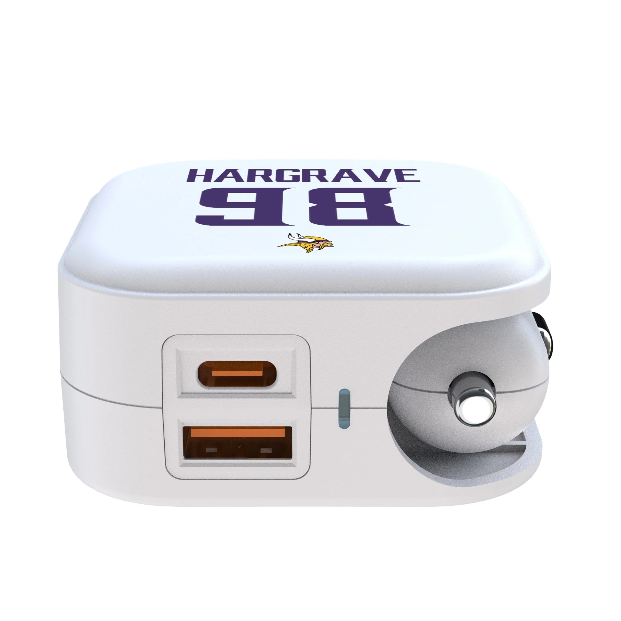 Javon Hargrave Minnesota Vikings 98 Game Tactic 2 in 1 USB Charger - Image 2