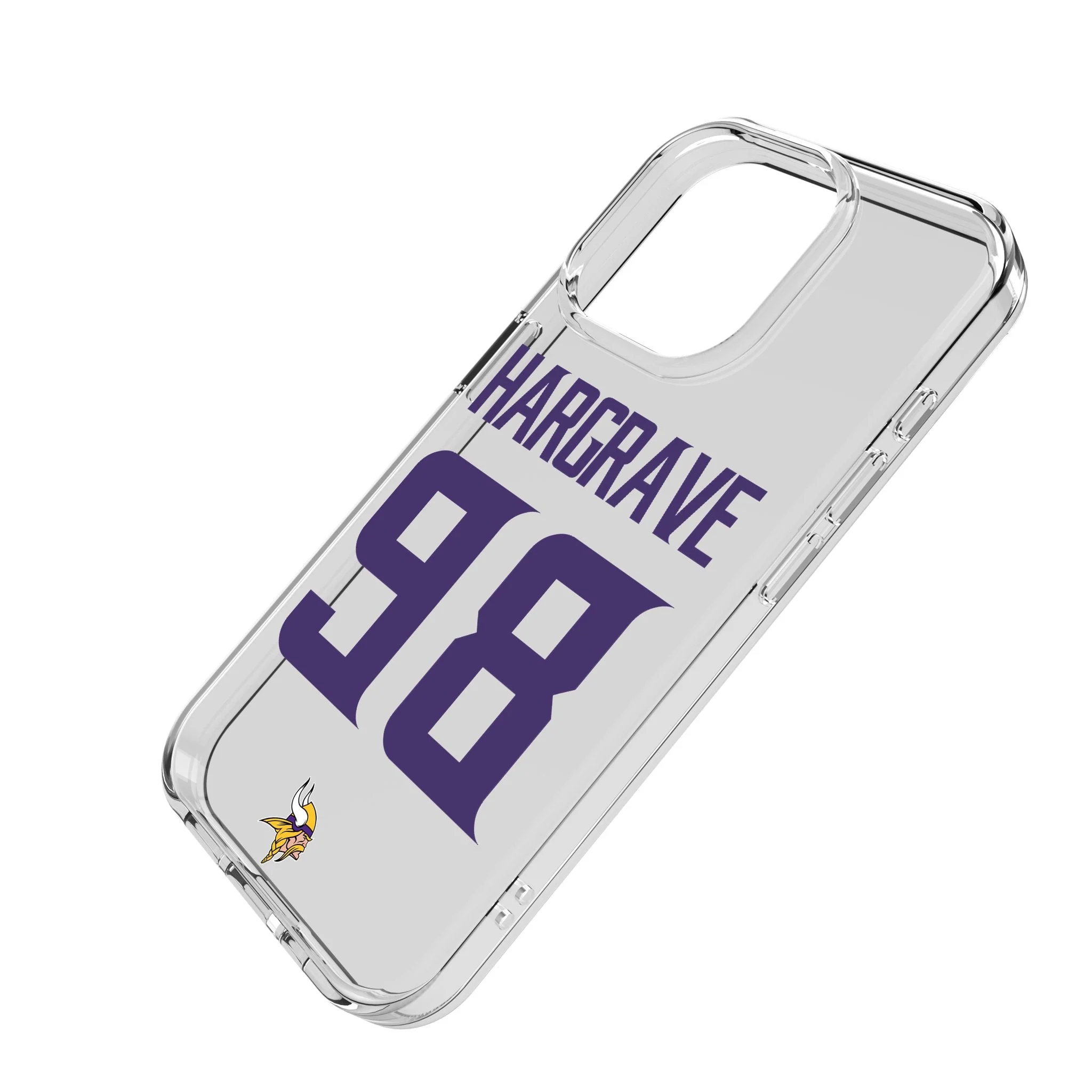 Javon Hargrave Minnesota Vikings 98 Game Tactic Clear Phone Case for Apple iPhone - Image 2
