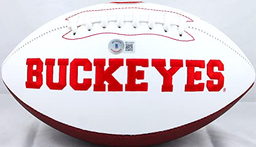 Jaxon Smith-Njigba Autographed Ohio State Buckeyes Logo Football-Beckett Hologram Black - Image 4