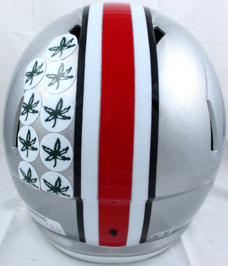 Jaxon Smith-Njigba Autographed Ohio State F/S Speed Helmet-Beckett Hologram Black - Image 5
