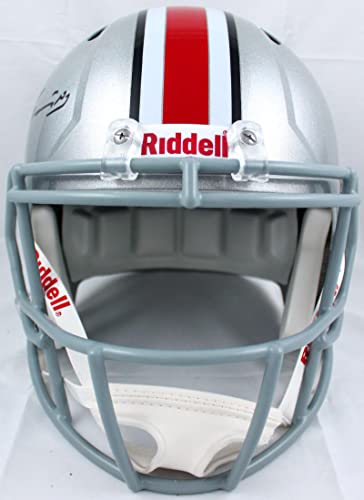 Jaxon Smith-Njigba Autographed Ohio State F/S Speed Helmet-Beckett Hologram Black - Image 6