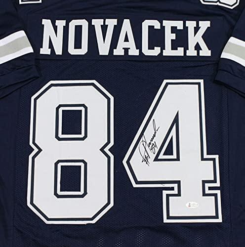 Jay Novacek Autographed Blue Pro Style Jersey - Beckett W Black 4 - Image 3