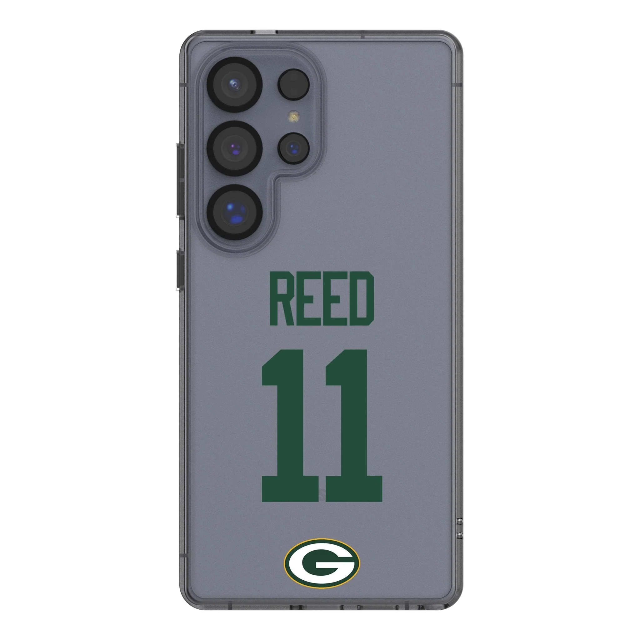 Jayden Reed Green Bay Packers 11 Game Tactic Clear Phone Case for Samsung Galaxy