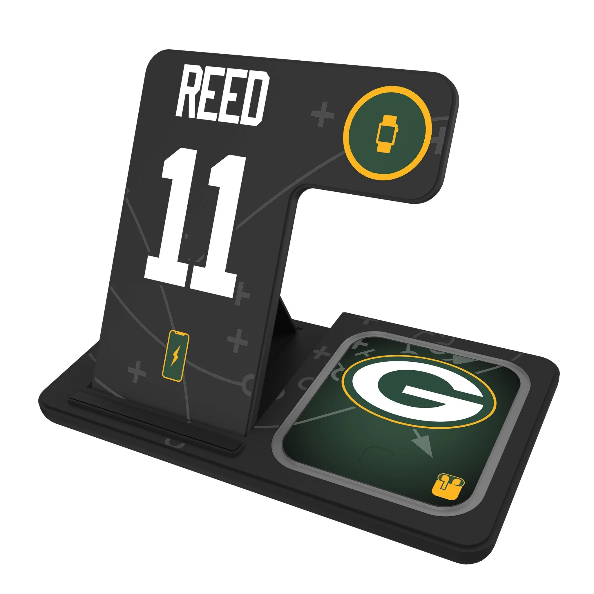 Jayden Reed Green Bay Packers 11 Ready 3 in 1 Charging Station