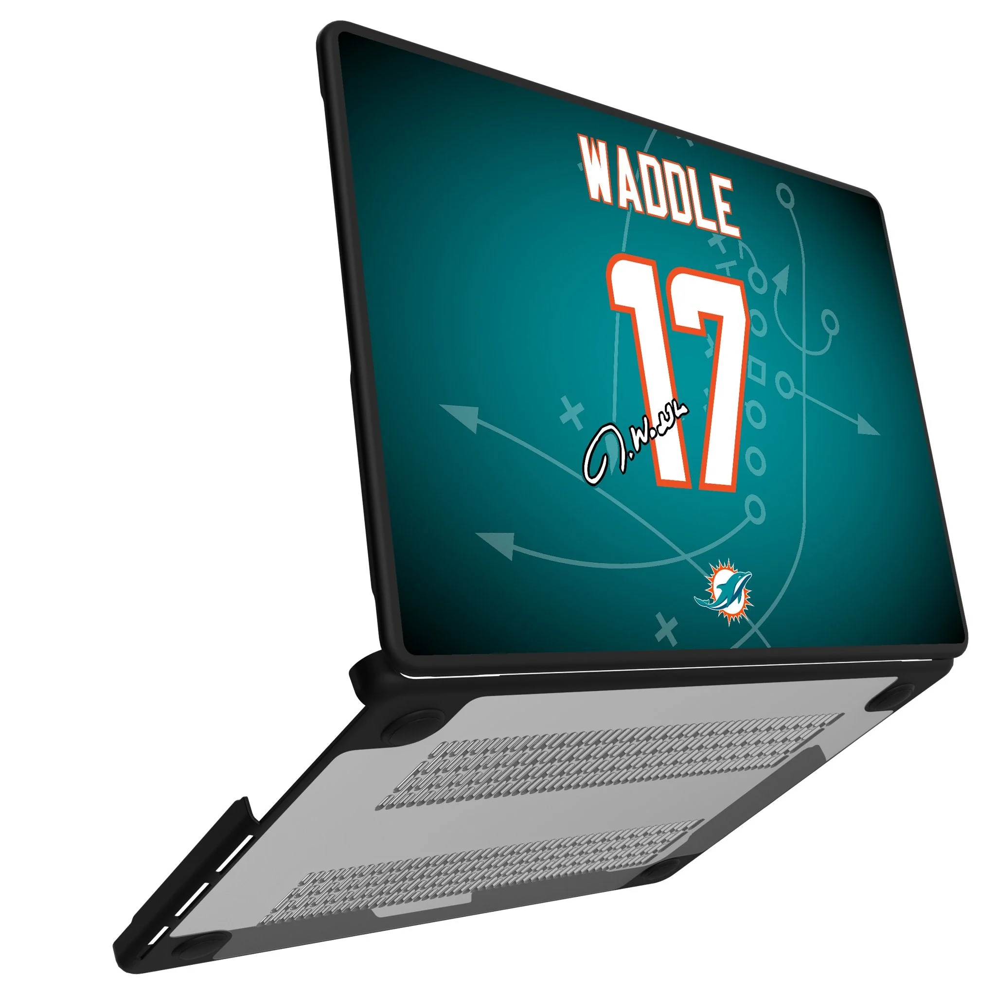 Jaylen Waddle Miami Dolphins 17 Game Tactic Laptop Case for Apple MacBook - Image 2